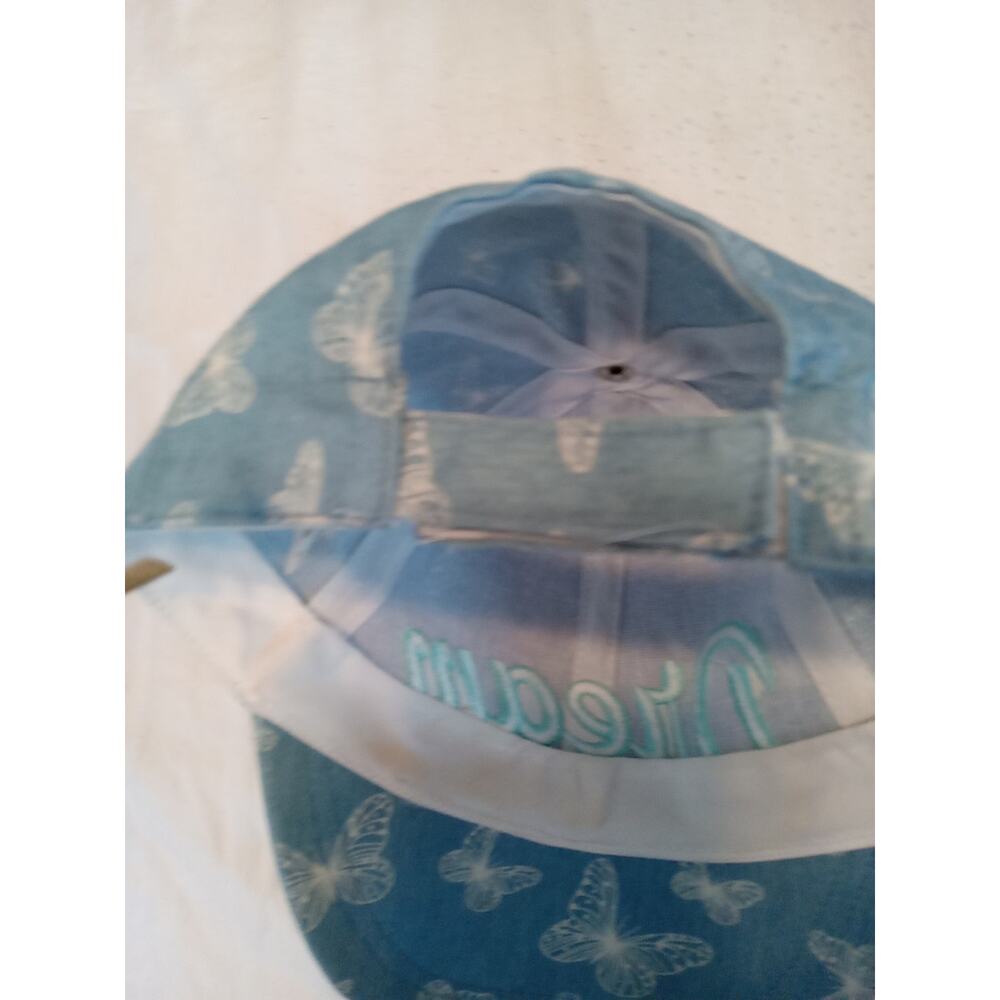 Blue and White Butterfly DREAM Embroidered Adjustable Baseball Hat - Cap - Picture 7 of 8